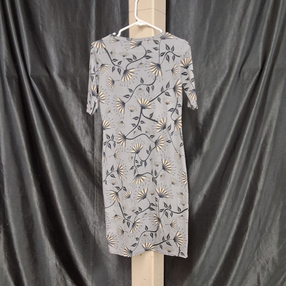 LuLaRoe Gray Midi Sheath Dress with Crew Neck - Picture 4 of 11